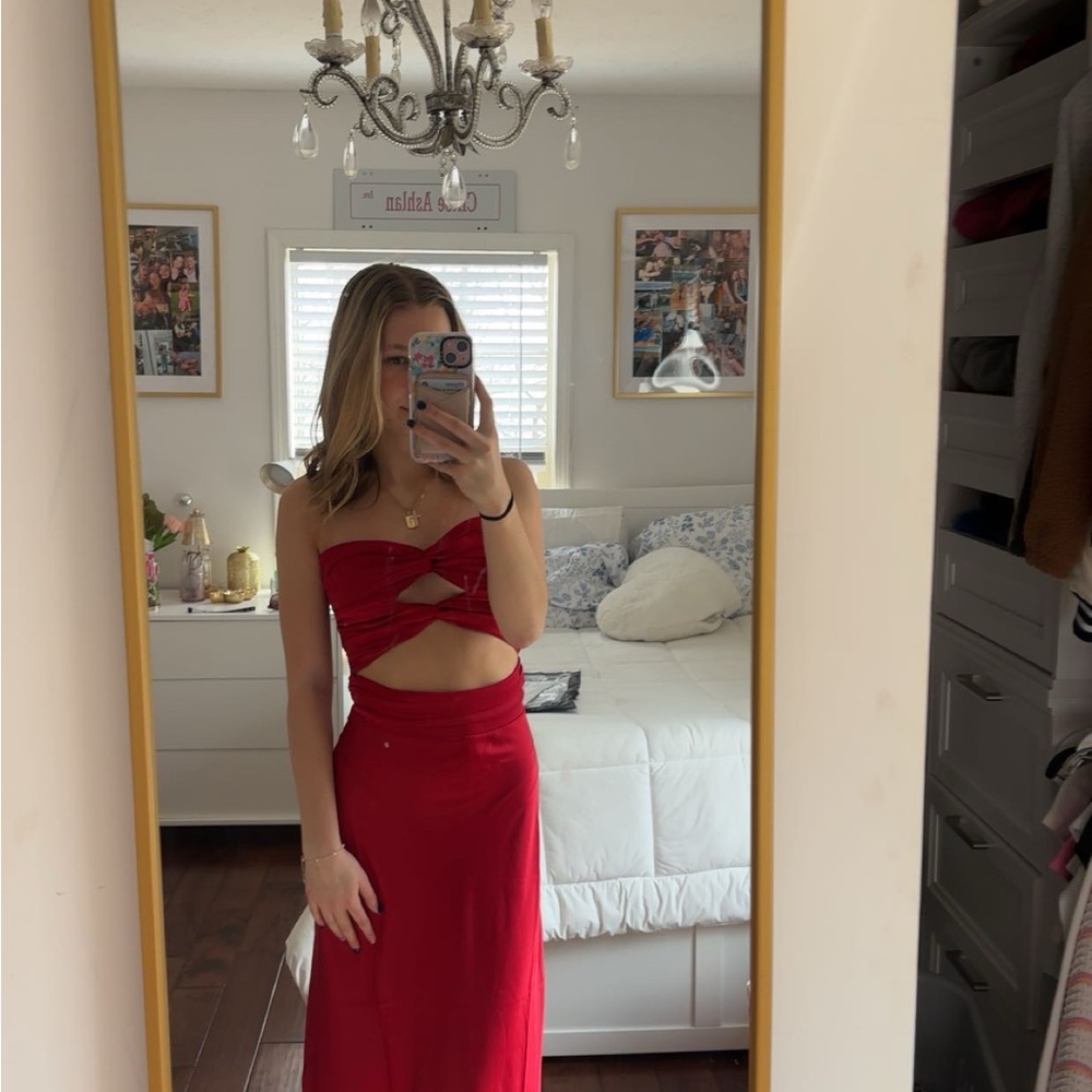 Elegant Red Cut-Out Dress (Prom or Wedding dress)